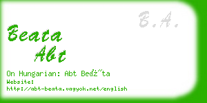 beata abt business card